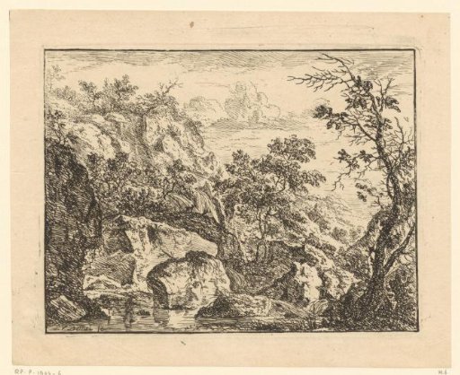 Rock Wall with a Stream in the Foreground