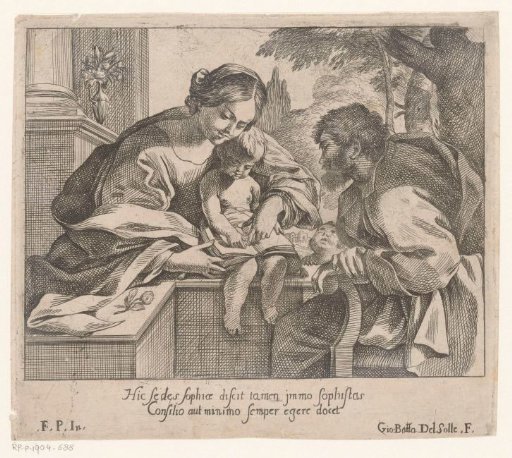 Mary teaching the Christ Child to read