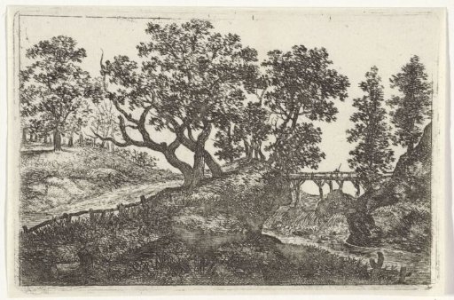 Landscape with a wooden bridge