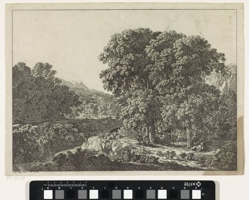 Arcadian landscape with dancing shepherdesses