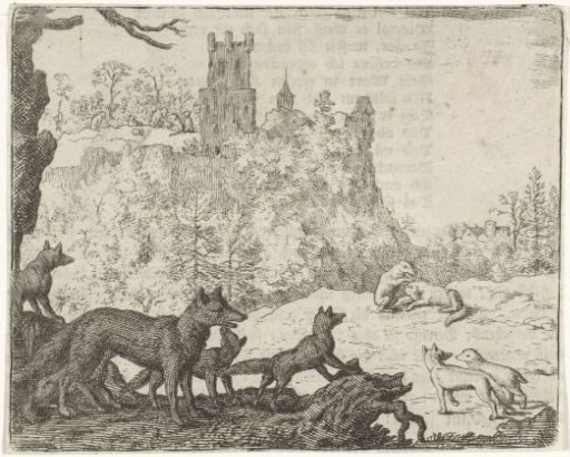 Reynard the Fox and Grimbert the Badger on the way to court