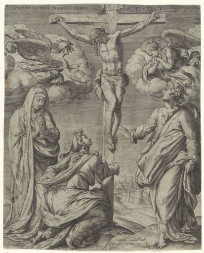Christ on the Cross, Flanked by Two Angels