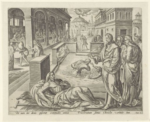 Christ heals a man at the Pool of Bethesda