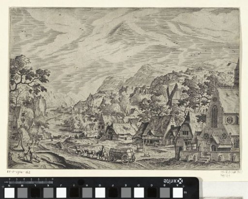 Mountain landscape with a village