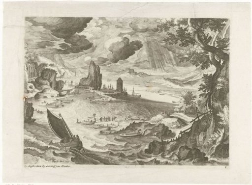 Coastal Landscape with a Sailing Ship