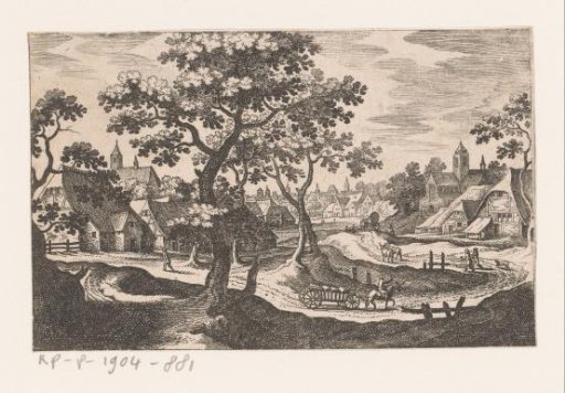 Village View with a Cart