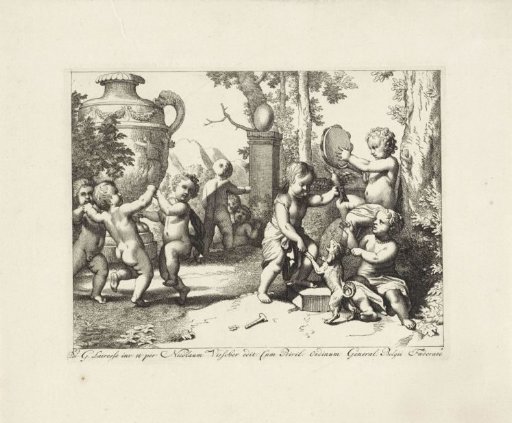 Dancing and playing putti