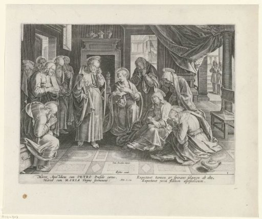 Mary and the apostles mourn Christ