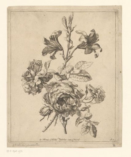 Three peonies and two lilies