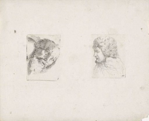 Head of Saint Peter and head of a man in profile