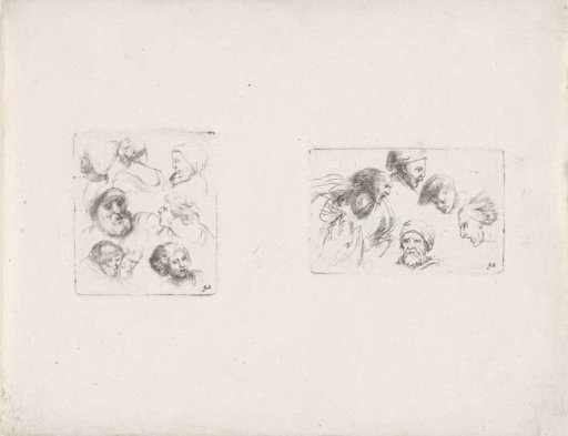 Twelve heads and a man on horseback