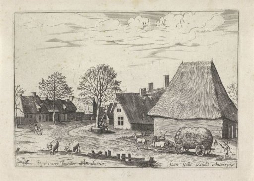 Village Street with a Hay Wagon