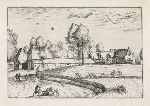 Farmhouses along a Wheat Field
