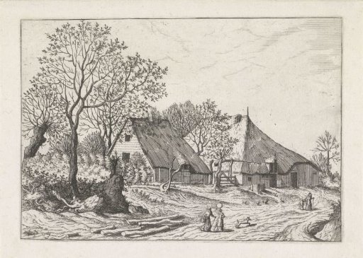 Farmhouse with Barn and Well