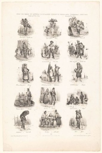 Fifteen views of Parisian street vendors