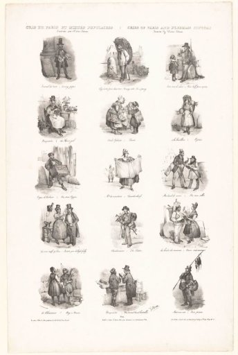 Fifteen views of Parisian street vendors