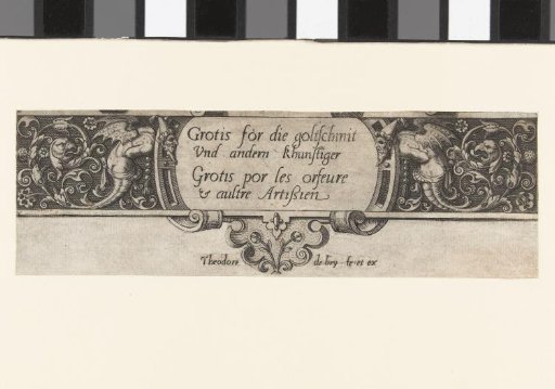 Title Page: Grotis for die goltschmit und andern khunstiger / Grotis por les orfevre & aultre Artisien