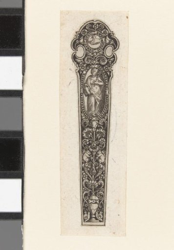 Knife Handle with an Oval at the Top Featuring Faith