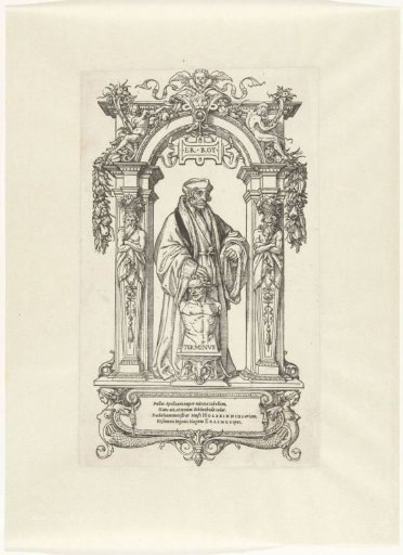 Portrait of Erasmus Standing Under an Arch with a Statue of Terminus