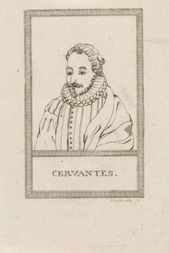 Portrait of the Spanish writer Miguel de Cervantes Saavedra