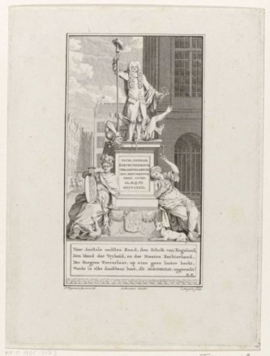 Symbolic Column of Honor with Statue for the Amsterdam Mayor E. de Vrij Temminck