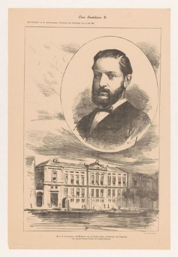 Portrait of Johan Georg Gleichman and the Nederlandsche Bank in Amsterdam