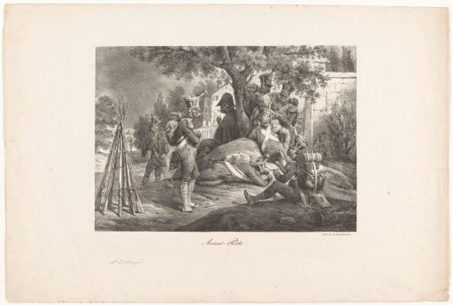 Ten scouts rest by a tree