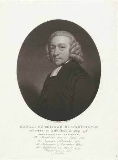 Portrait of the minister Henricus de Haan Hugenholtz