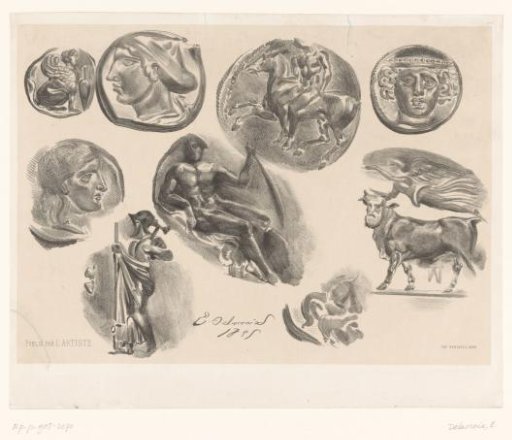 Studies of nine ancient medals