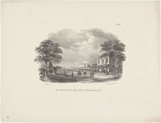 View of the inn Het Amsterdamsche Wapen near the Haarlemmerpoort in Amsterdam