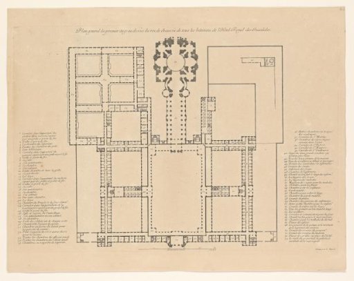 Plan of the first floor of the Hotel des Invalides