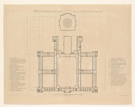 Plan of the third floor of the Hotel des Invalides