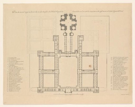 Plan of the second floor of the Hotel des Invalides