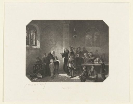 Charlemagne visits the St. Martin's School in Utrecht, 790