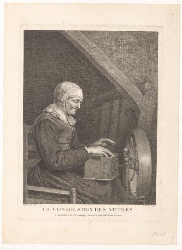 Old Woman at a Spinning Wheel