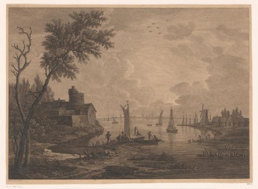 Landscape with fishing boats