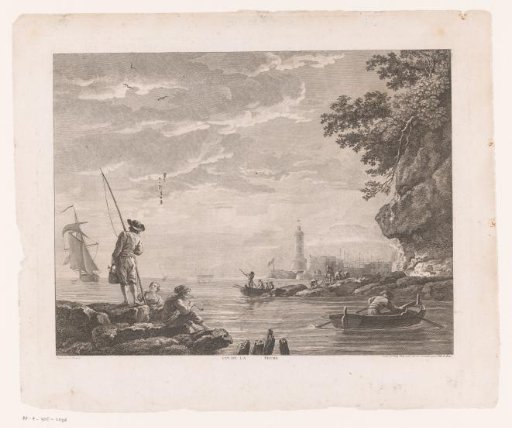 Fishermen in a Mediterranean coastal landscape