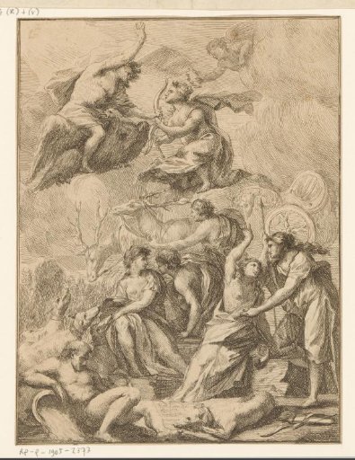Mythological representation with the goddess Diana