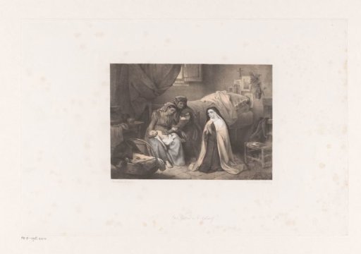 Praying nun by a sick child