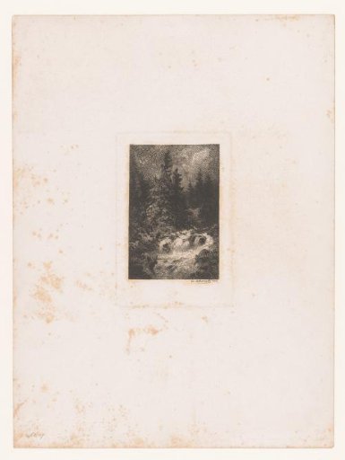 Forest Landscape with Waterfall