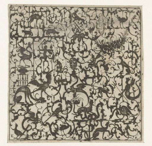 Scrollwork with a Jug in the Center