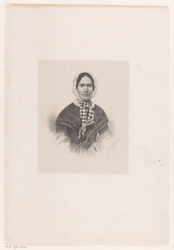 Portrait of an unknown woman with a checkered shawl