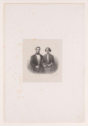 Double portrait of an unknown man and woman