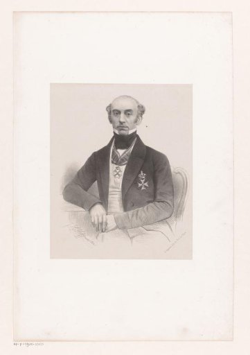 Portrait of an unknown man wearing two orders of knighthood