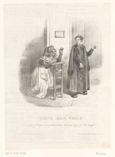 Caricature of a Sexton Chasing Away an Old Woman