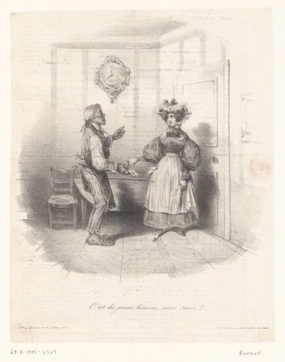Old Man Giving a Young Woman a Letter from a Suitor