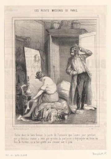Painter and his wife getting out of bed