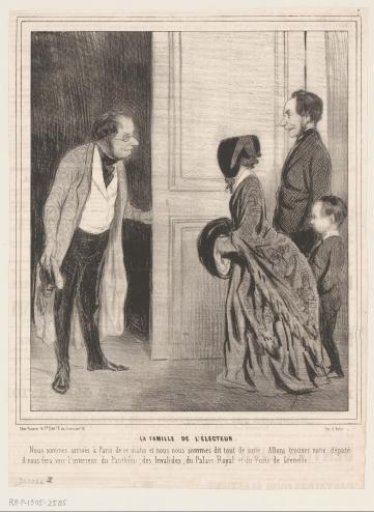 Caricature of an Influential Voter with His Family