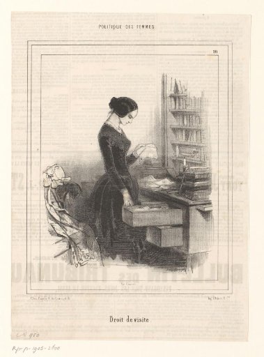 Woman reading a letter from her husband's desk drawer