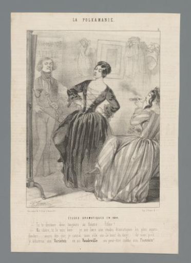 Woman Dancing the Polka in the Company of a Smoking Woman and a Violinist